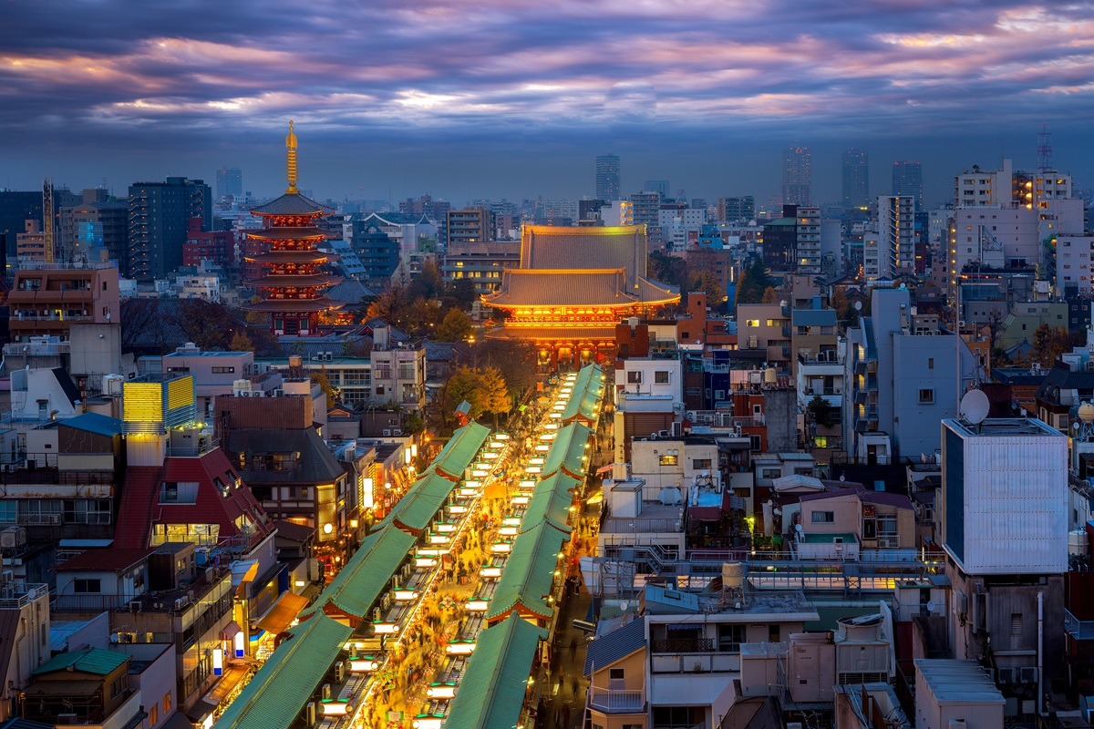 Top,View,From,Coffee,Shop,For,Nakamise,Shopping,Street,In