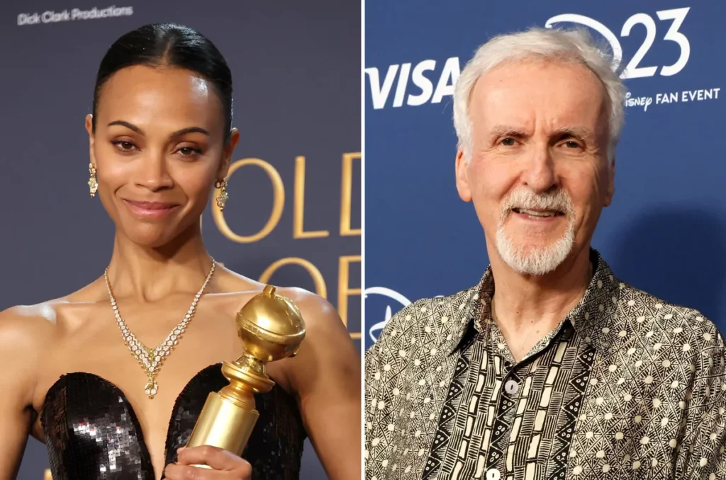 Zoe Saldaña Celebrates First Golden Globe Win and Shares Special Message From Director James Cameron